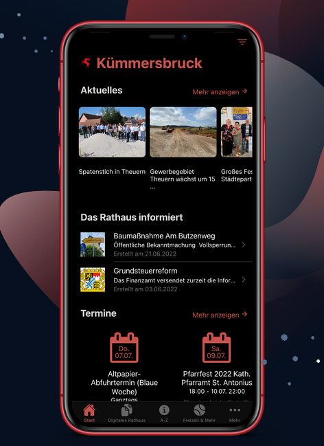 Download der neuen Kümmersbruck-Rathaus-App Download der neuen Kümmersbruck-Rathaus-App